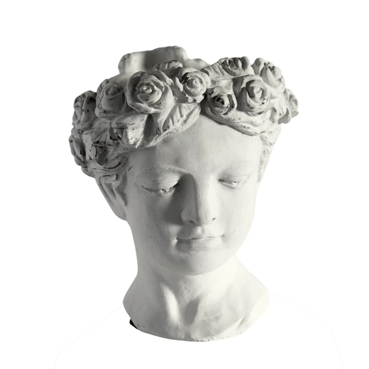 Large White Flower Crown Bust Planter