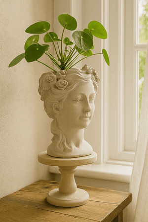Large White Polyresin Female Bust Planter - Future Decor