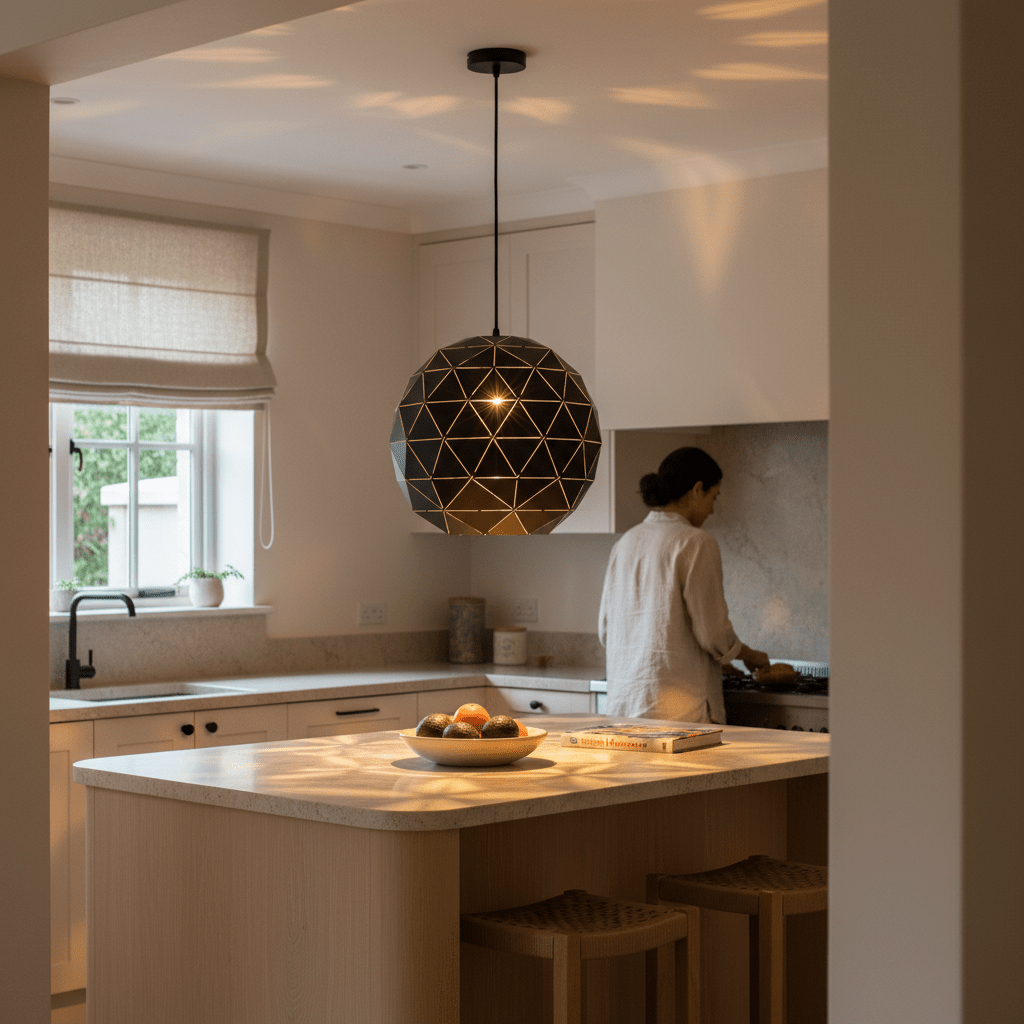 Black Laser Cut Pendant Light Large - additional product image