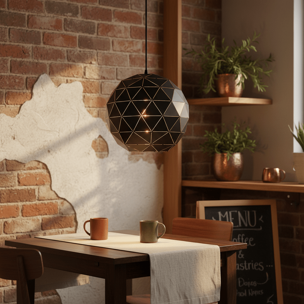 Black Laser Cut Pendant Light Large - additional product image