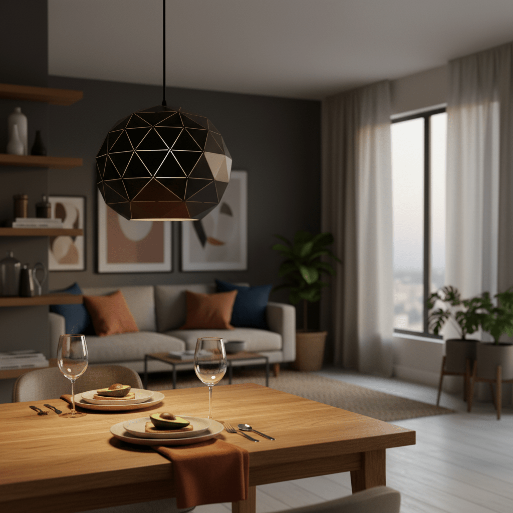 Black Laser Cut Pendant Light Large - additional product image