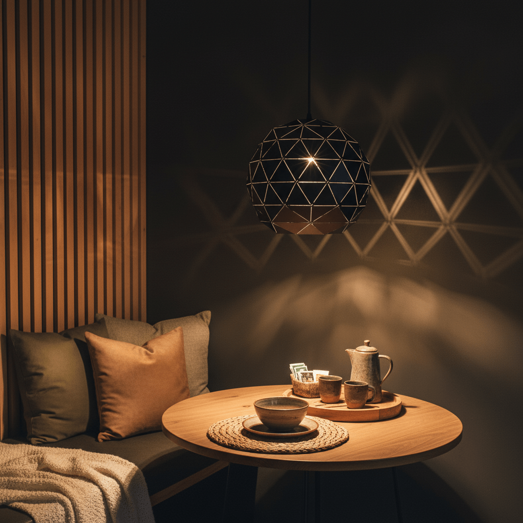 Black Laser Cut Pendant Light Large - additional product image
