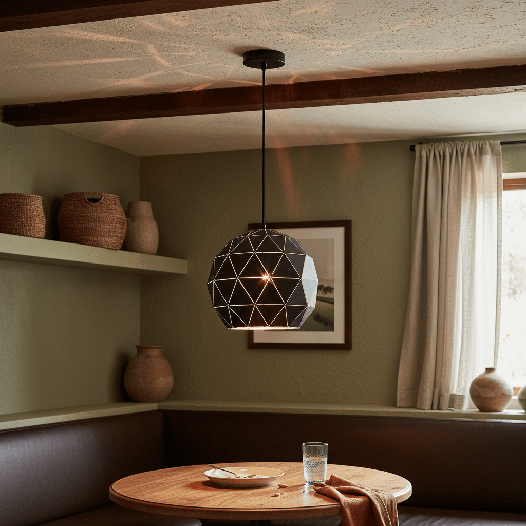Black Laser Cut Pendant Light Medium - additional product image