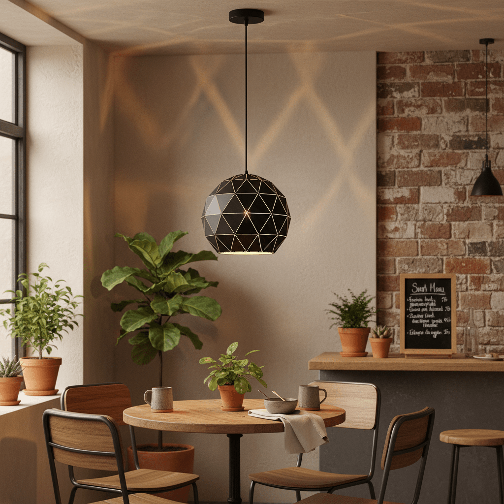 Black Laser Cut Pendant Light Medium - additional product image