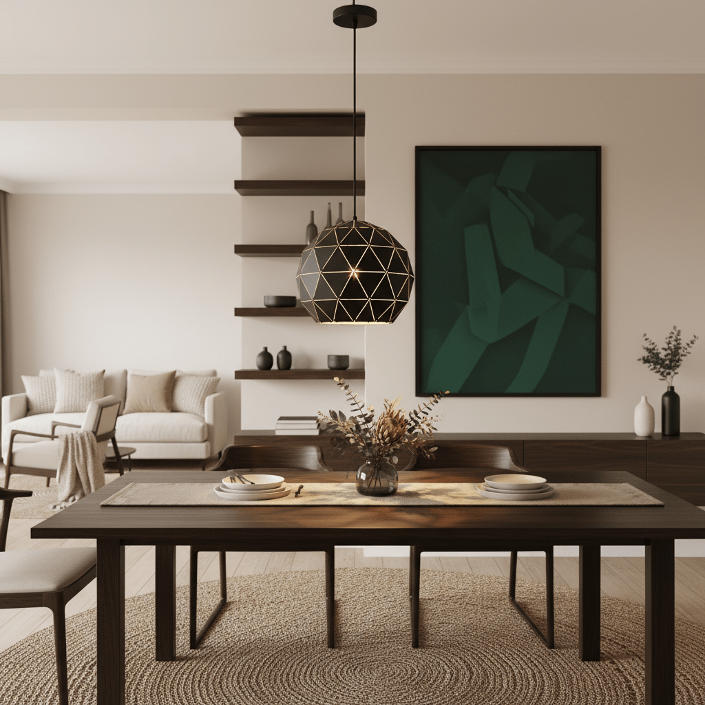 Black Laser Cut Pendant Light Medium - additional product image