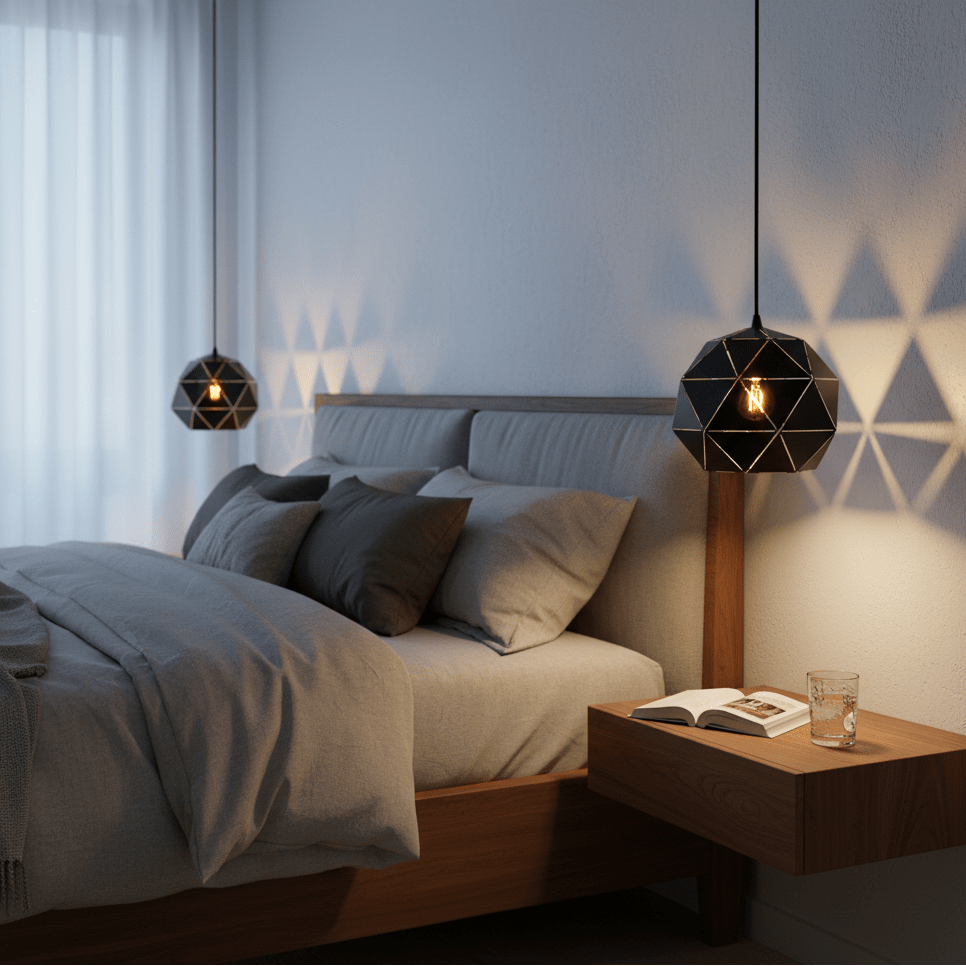 Black Laser Cut Pendant Light Small