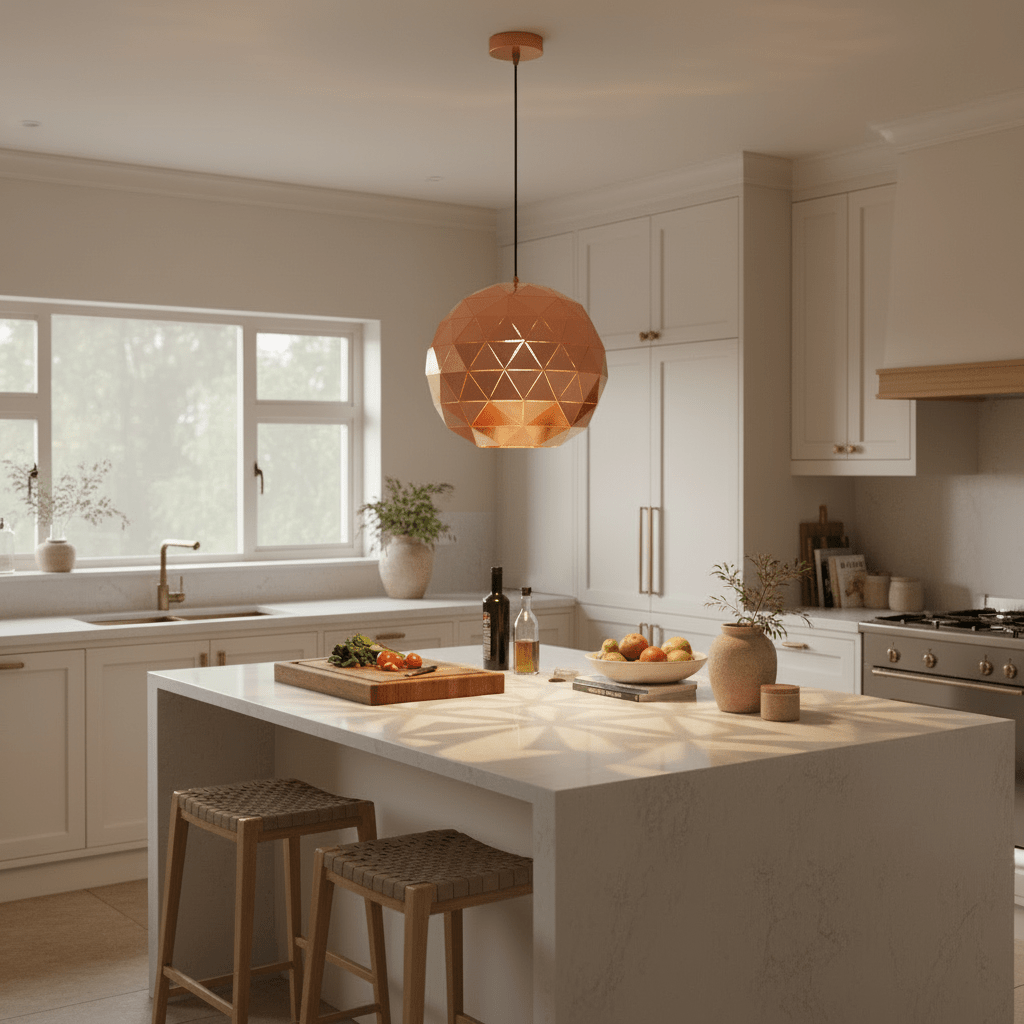 Copper Laser Cut Pendant Light Large