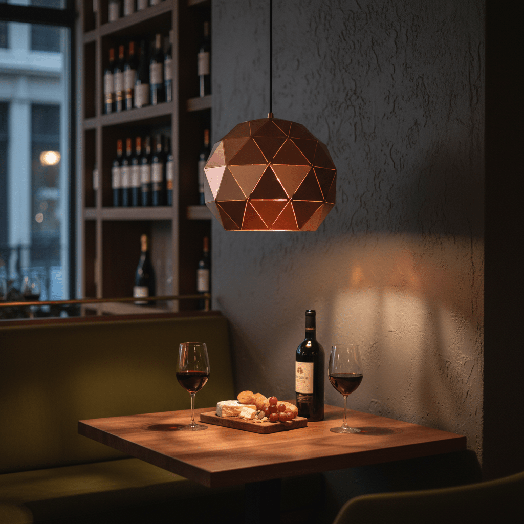 Copper Laser Cut Pendant Light Medium