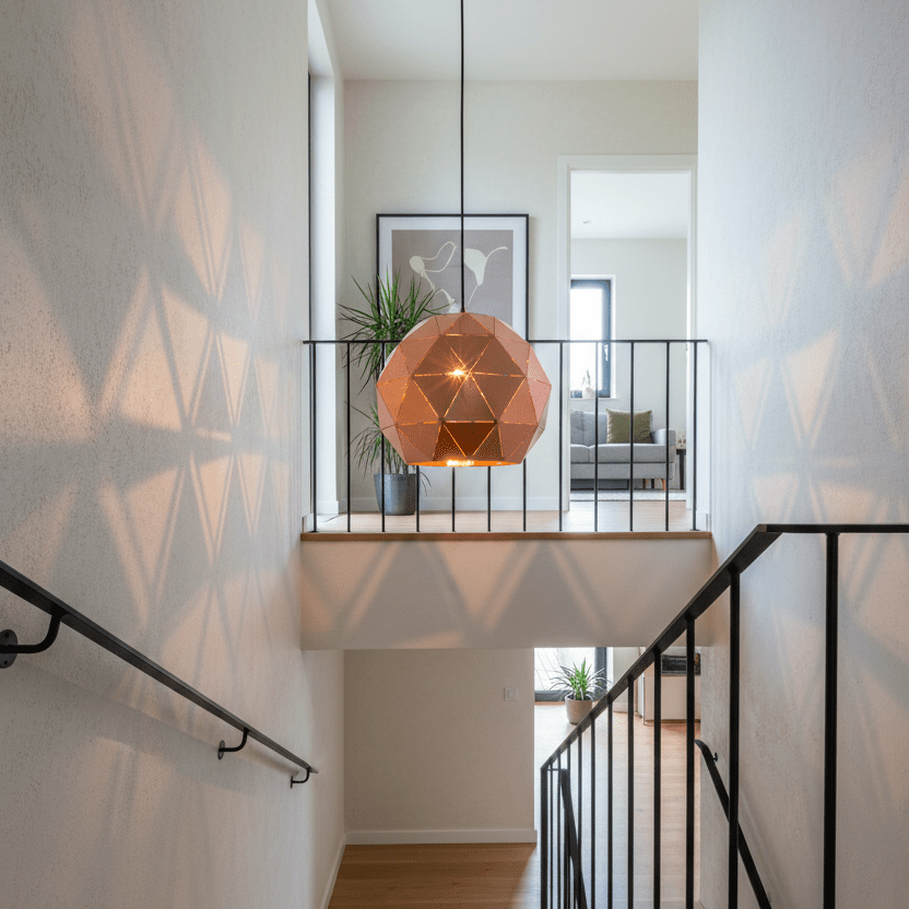 Copper Laser Cut Pendant Light Medium