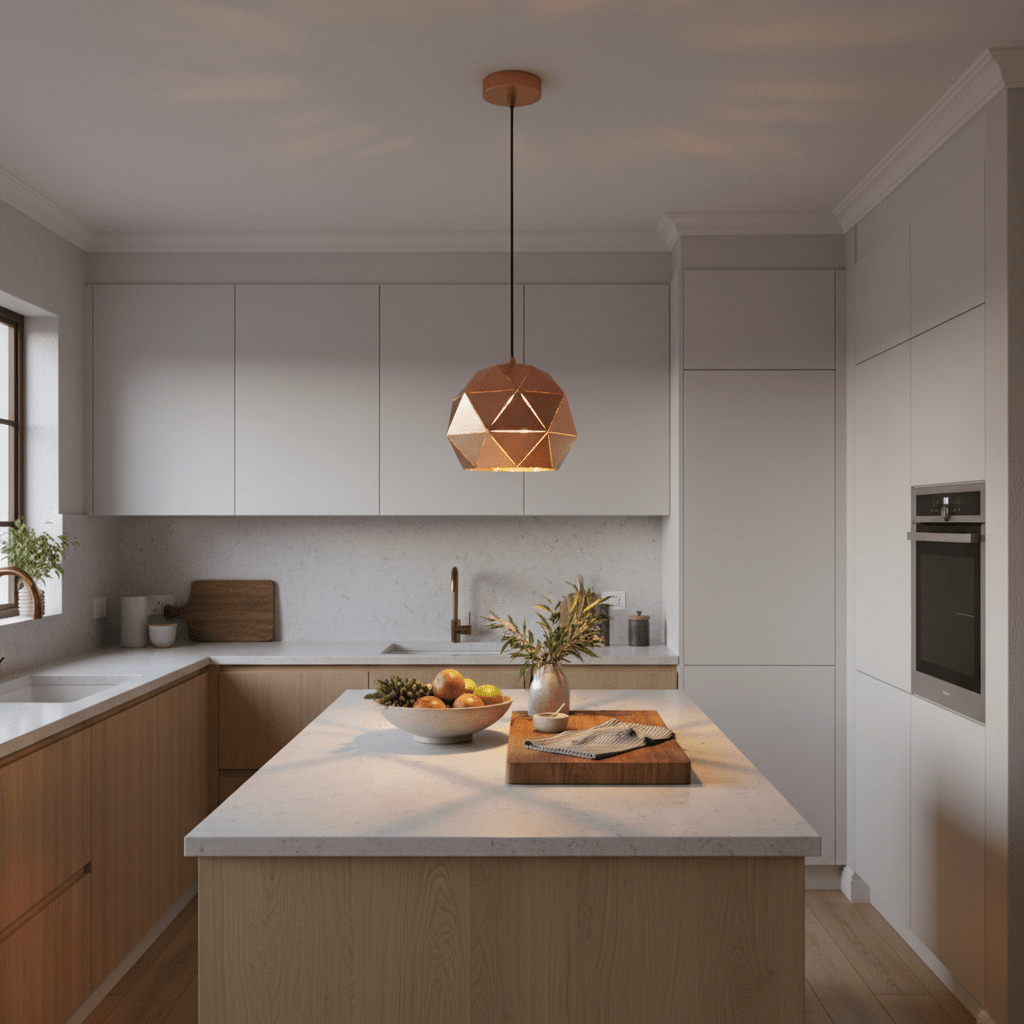 Copper Laser Cut Pendant Light Small