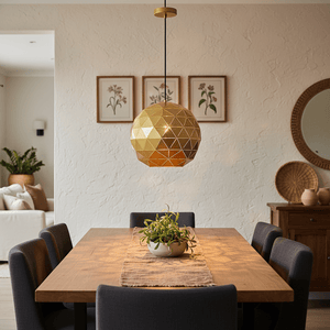 Gold Laser Cut Pendant Light Large