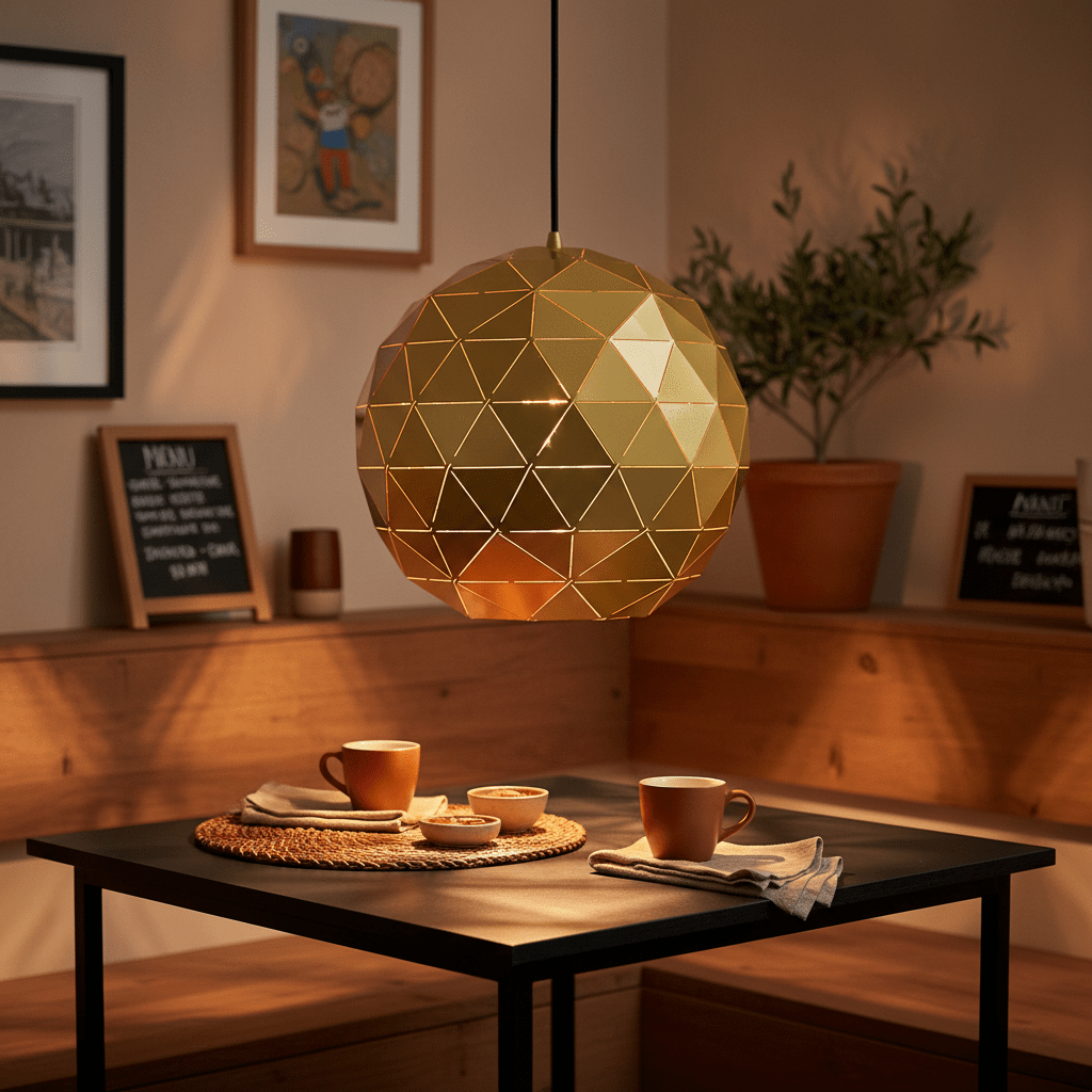 Gold Laser Cut Pendant Light Large