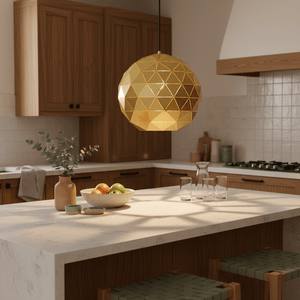 Gold Laser Cut Pendant Light Large