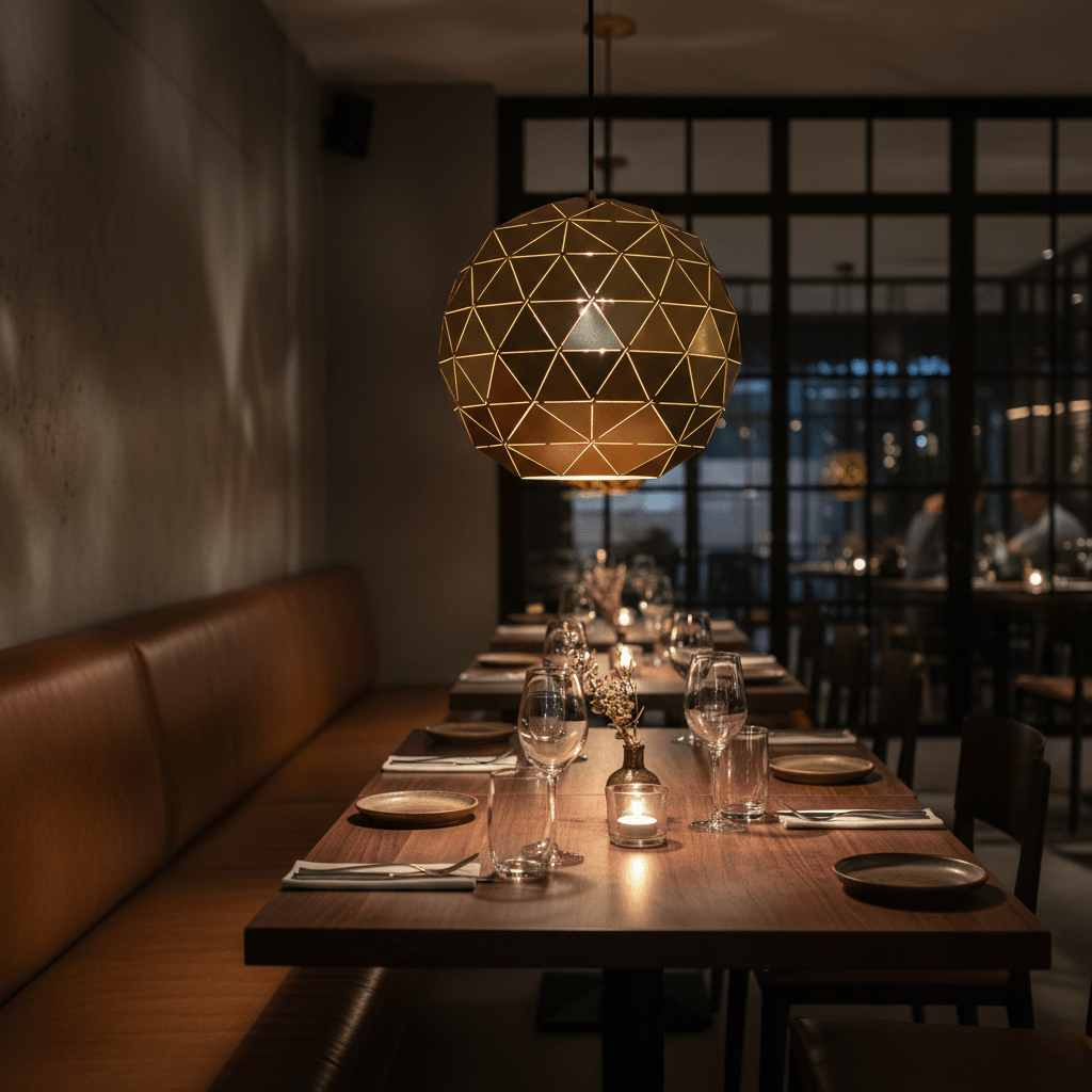 Gold Laser Cut Pendant Light Large