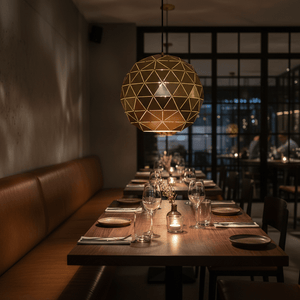Gold Laser Cut Pendant Light Large