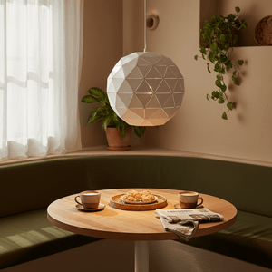 White Laser Cut Pendant Light Large