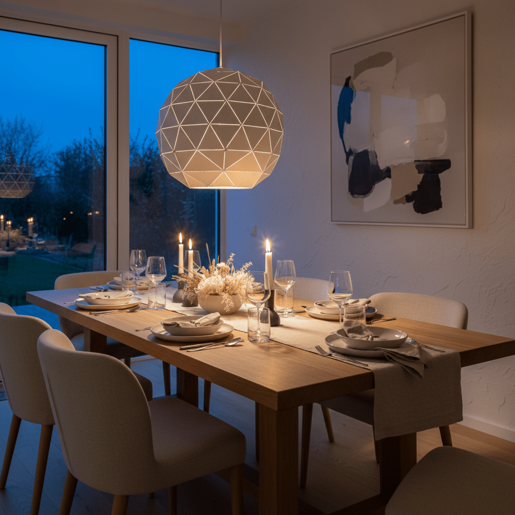 White Laser Cut Pendant Light Large