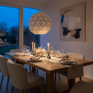 White Laser Cut Pendant Light Large