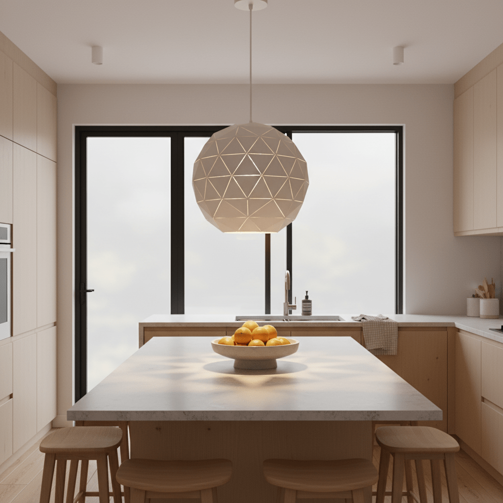 White Laser Cut Pendant Light Large