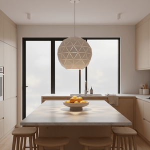 White Laser Cut Pendant Light Large