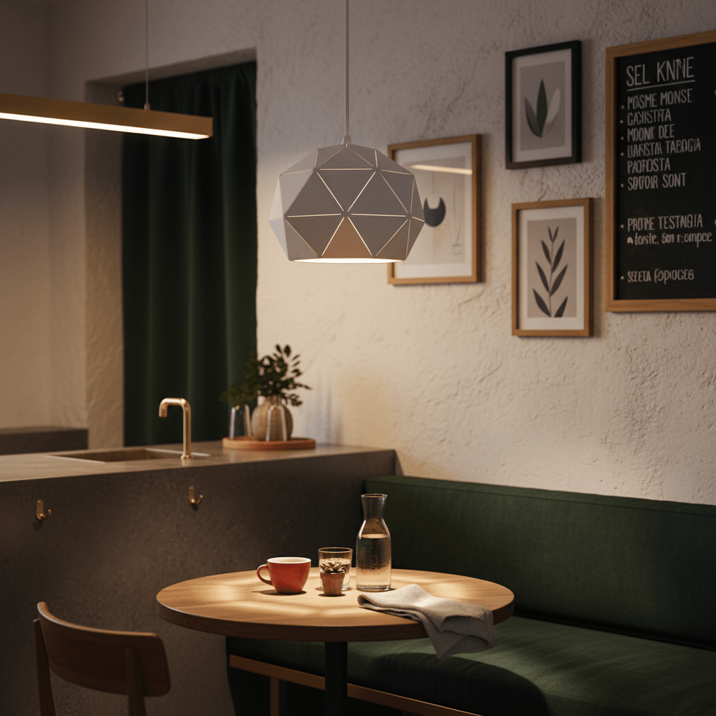 White Laser Cut Pendant Light Small - additional product image