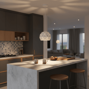 White Laser Cut Pendant Light Small - additional product image
