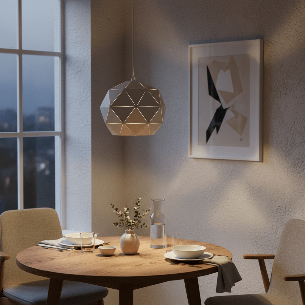 White Laser Cut Pendant Light Small - additional product image