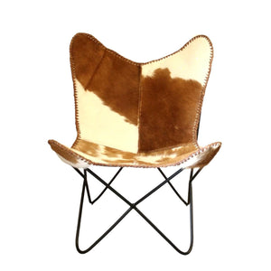 Leather & Iron Butterfly Chair - Future Decor