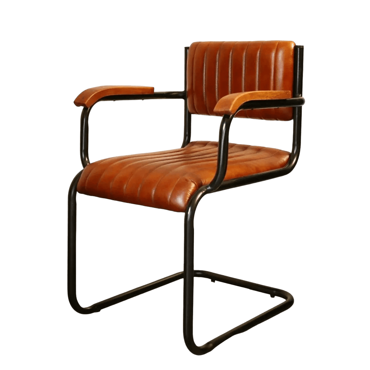 Leather Iron Loop Chair