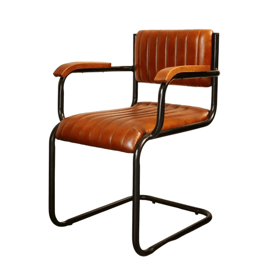 Leather Iron Loop Chair