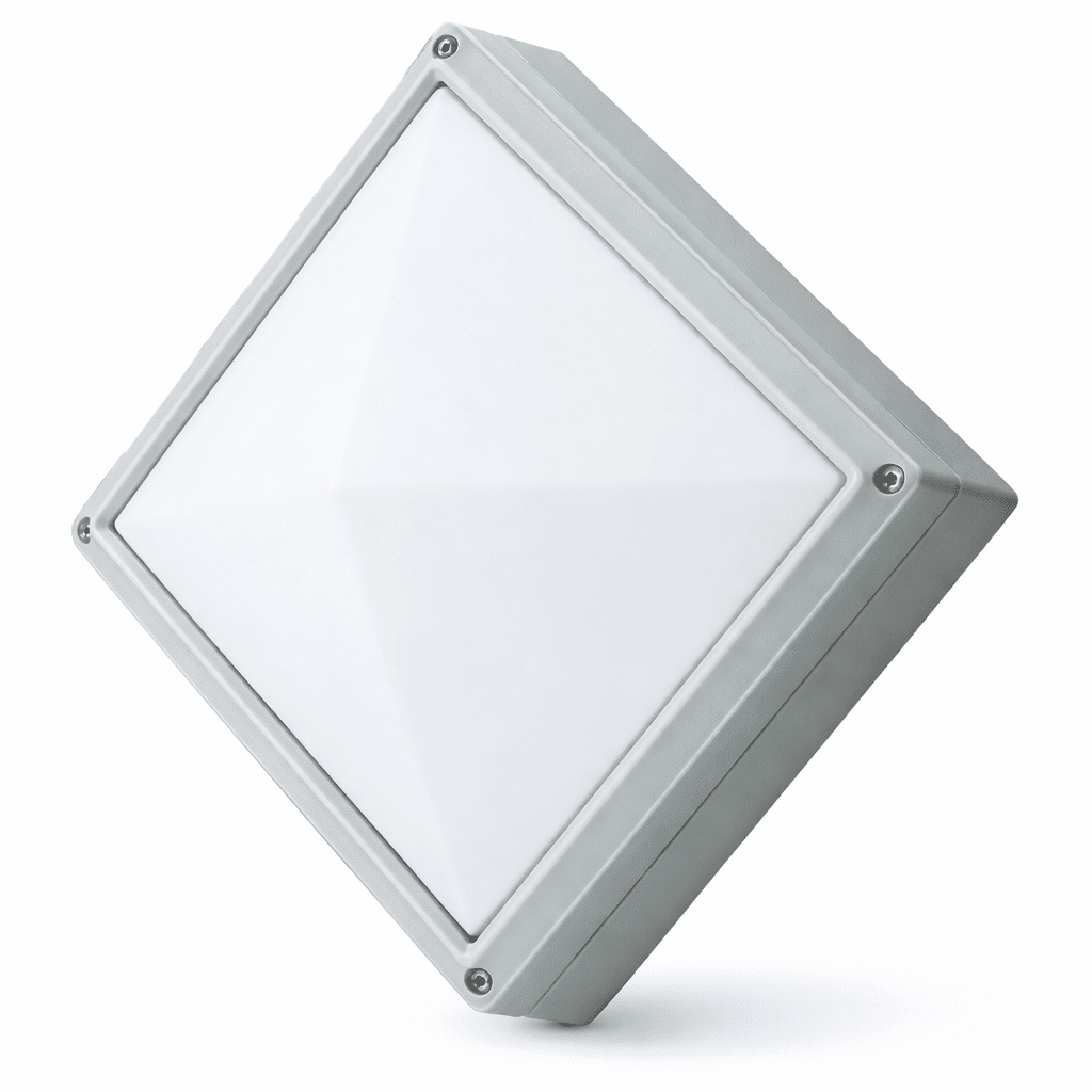 Square LED light fixture on a white background
