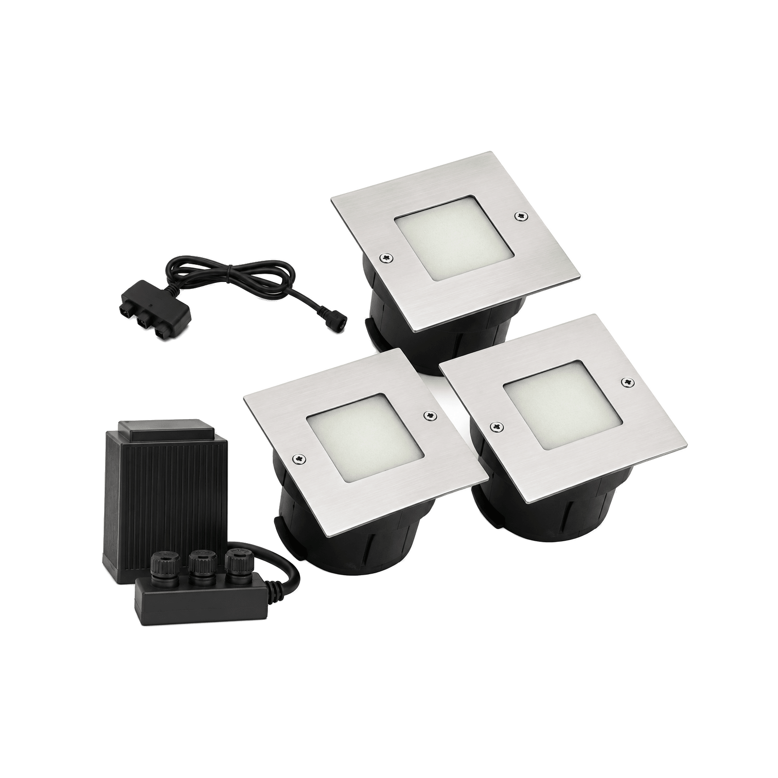 LED Deck Light - Square 3 Light Kit - Daylight (6000K) — transparent background product image
