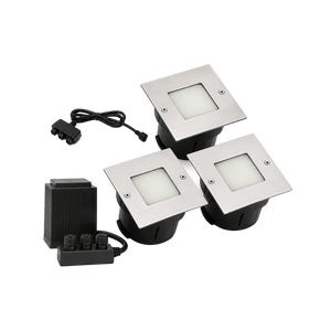 LED Deck Light - Square 3 Light Kit - Daylight (6000K) — transparent background product image