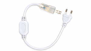 220V LED neon flex power cable on white background