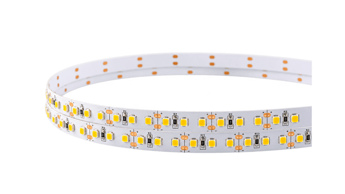 12V 3528 warm white LED strip, transparent background
