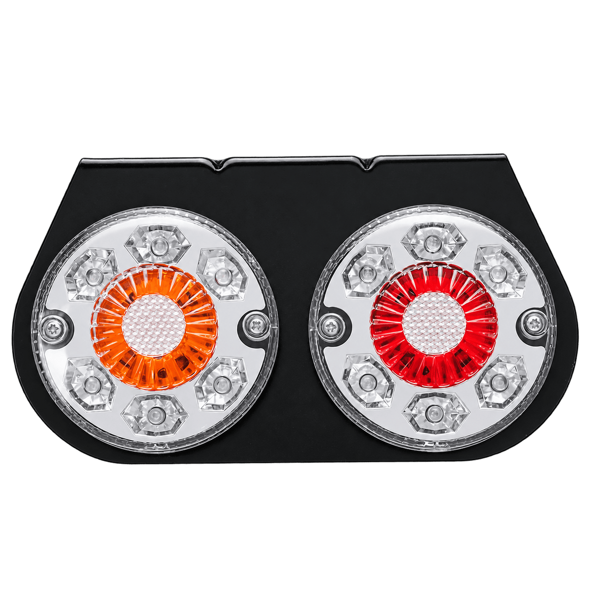 Pair of 24V LED truck and trailer tail lights on a transparent background