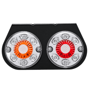 Pair of 24V LED truck and trailer tail lights on a transparent background