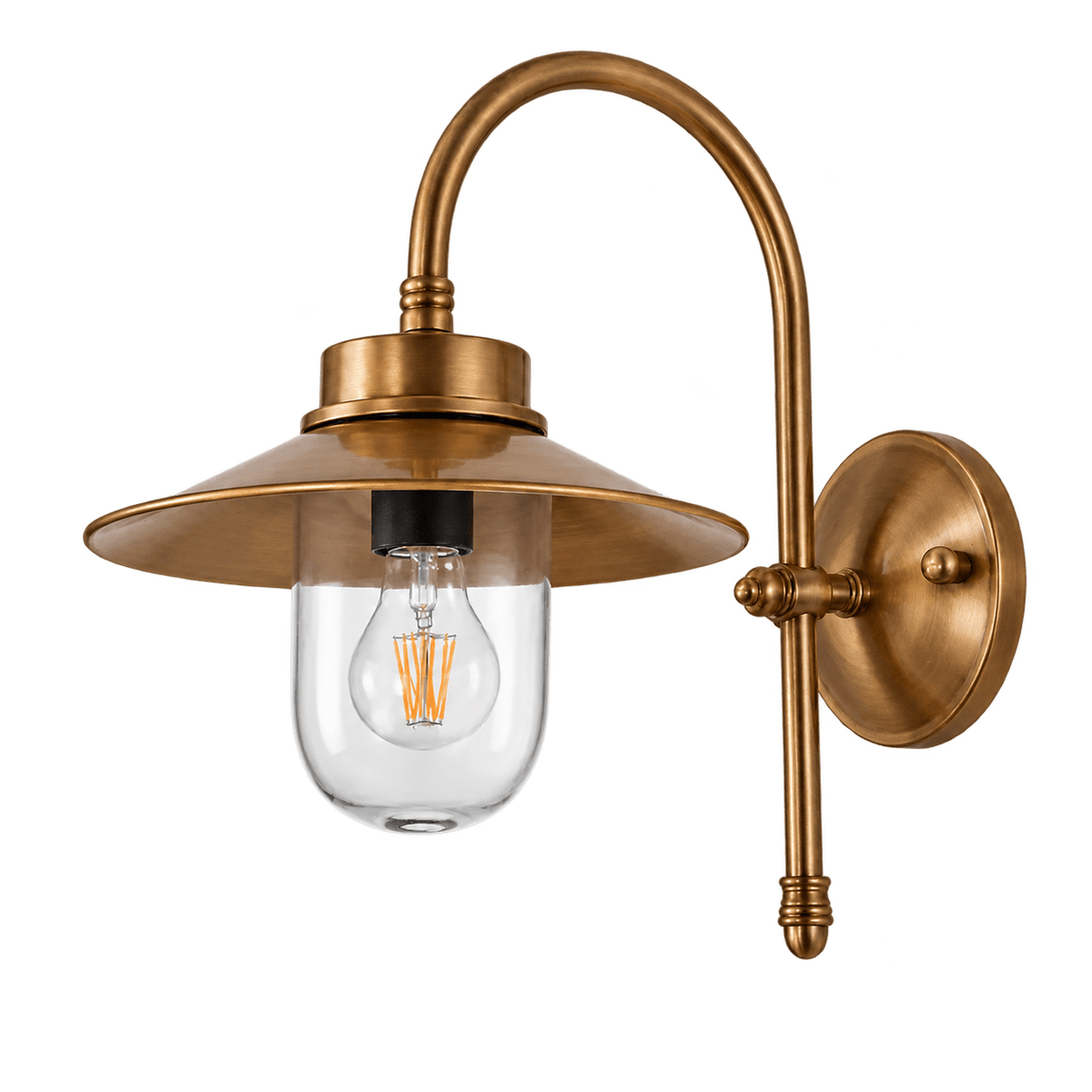 Antique brass Legacy outdoor wall lamp on a transparent background