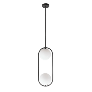Luna Double G9 Pendant Light - Black, transparent background, 1254 x 1254