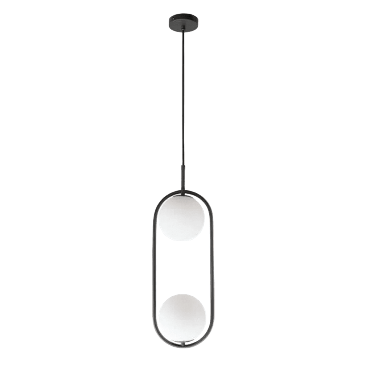 Luna Double G9 Pendant Light - Black, white background, 1254 x 1254