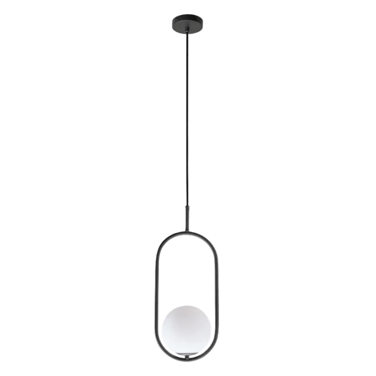 Luna Short G9 Pendant Light - Black, transparent background, 1254 x 1254