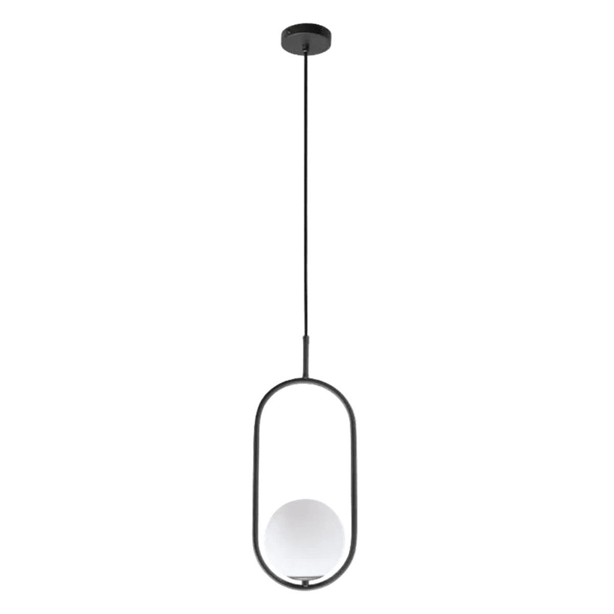 Luna Short G9 Pendant Light - Black, white background, 1254 x 1254