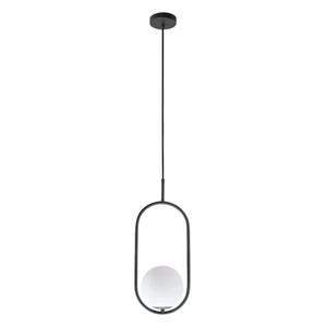 Luna Short G9 Pendant Light - Black, white background, 1254 x 1254