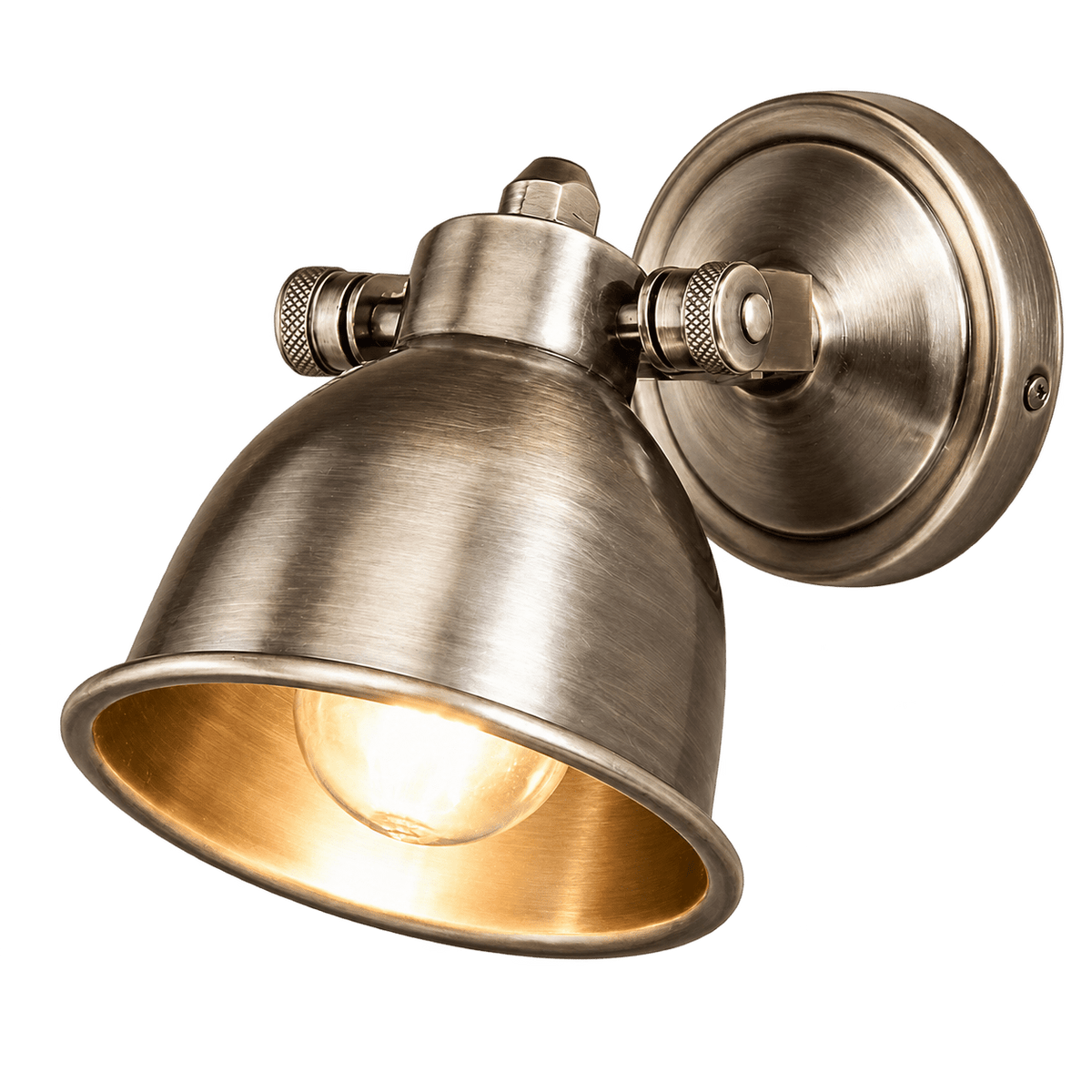 Antique silver Maxim Cover wall lamp on a transparent background