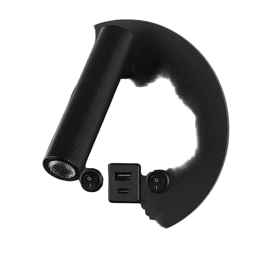 Black LED Reading Light with Backlight, USB & USB-C