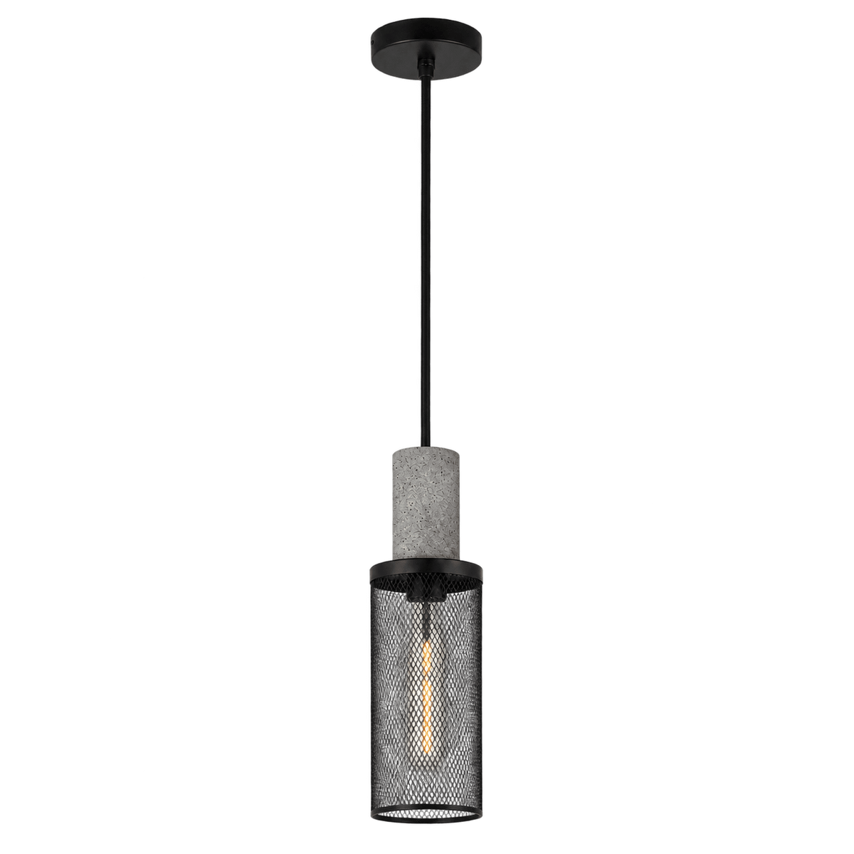 Midnight Long Mesh & Stone Pendant Light on a transparent background