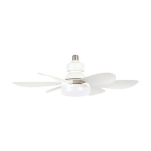 Mini E27 Ceiling Fan with Light & Remote Control on white background