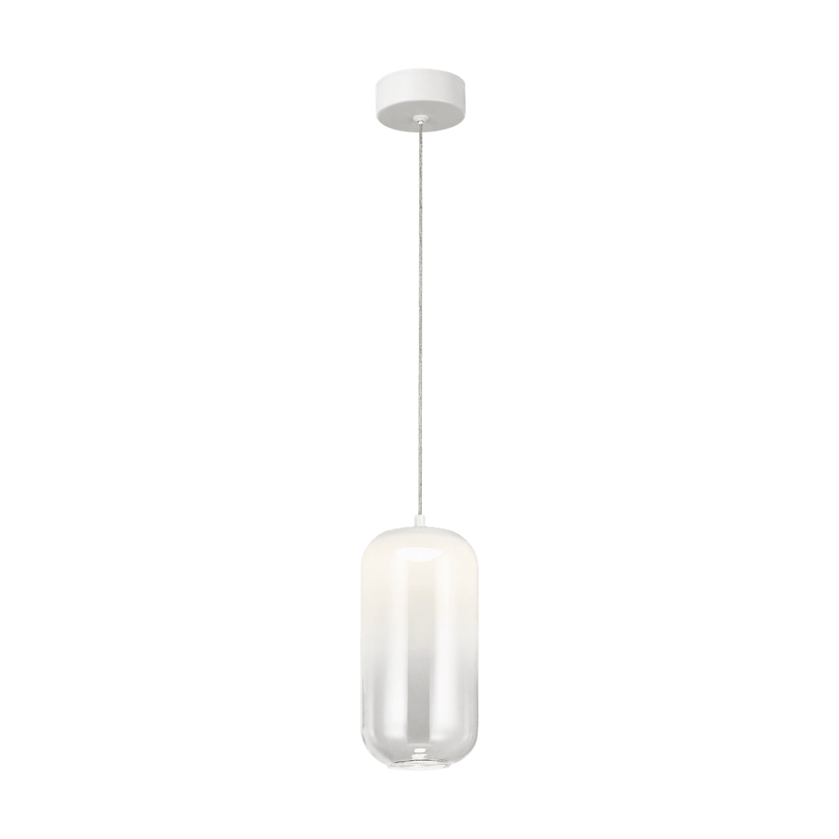 Misty Evening Glass LED Pendant Light - White on transparent background