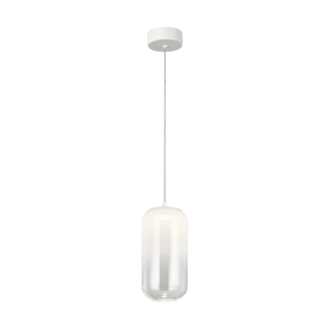 Misty Evening Glass LED Pendant Light - White on transparent background