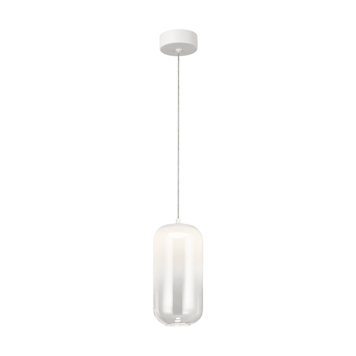 Misty Evening Glass LED Pendant Light - White on white background